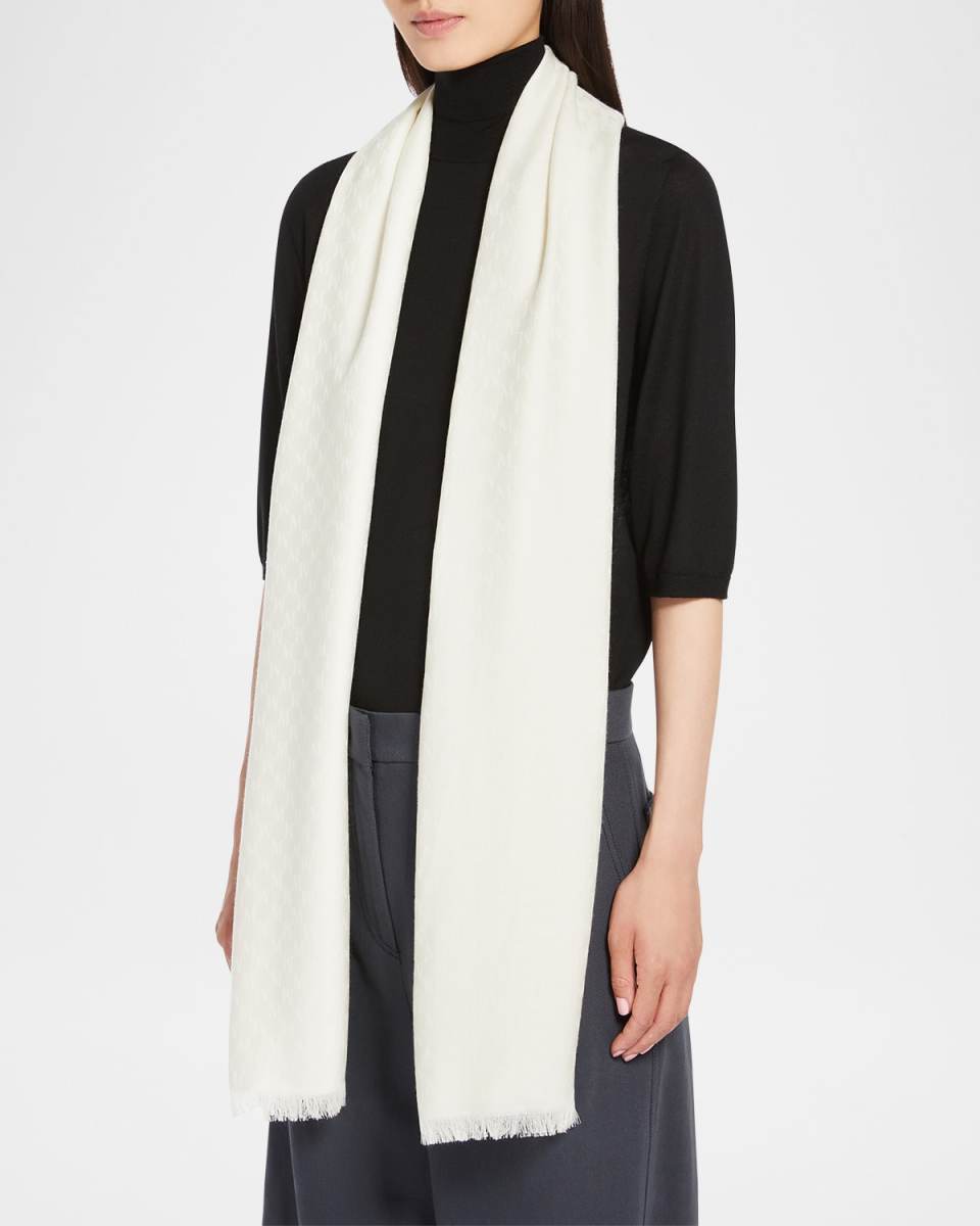 Umes Monogram-Print Wool Scarf